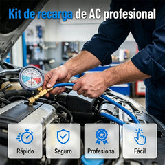 ⏳Oferta por tiempo limitado⏰ Manguera de carga de CA R134a con manómetro: herramienta universal y fácil de usar para proyectos de bricolaje 🔧