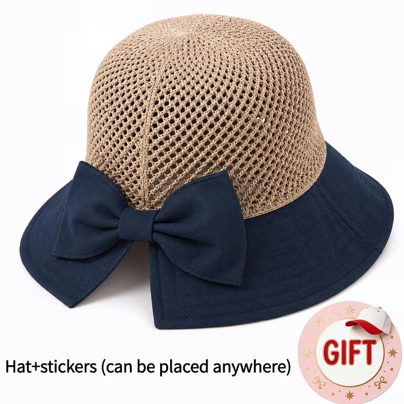 👒Compra uno y llévate otro gratis✨ Sombrero de sol de ala ancha con lazo para mujer – Plegable, protección 360° 🎀