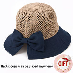 👒Compra uno y llévate otro gratis✨ Sombrero de sol de ala ancha con lazo para mujer – Plegable, protección 360° 🎀