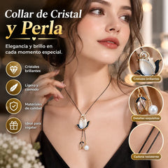 💝【2 piezas】✨Collar largo de tulipán con ojo de gato, cadena para suéter, accesorios de ropa