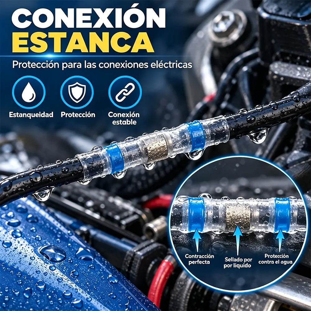 🔌 Kit de 300 Conectores Termorretráctiles con Soldadura | Terminales Impermeables Aislados para Cables | Automotriz y Hogar ⚡