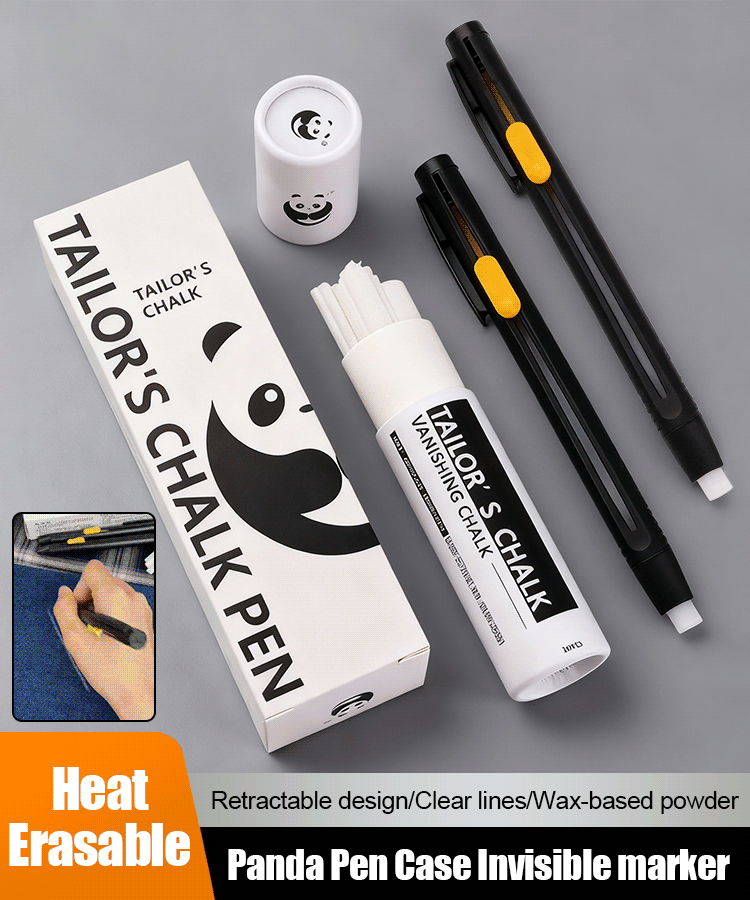 【2 portalápices + 20 recambios】✍️✂️Bolígrafo marca Panda, carcasa de sastre, material de corte, posicionamiento, marcado, tiza, desaparece a altas temperaturas.
