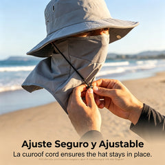 🧢🎣 Gorro de pescador transpirable con mascarilla desmontable – Protección UPF 50+, ligero e ideal para actividades al aire libre 🛡️