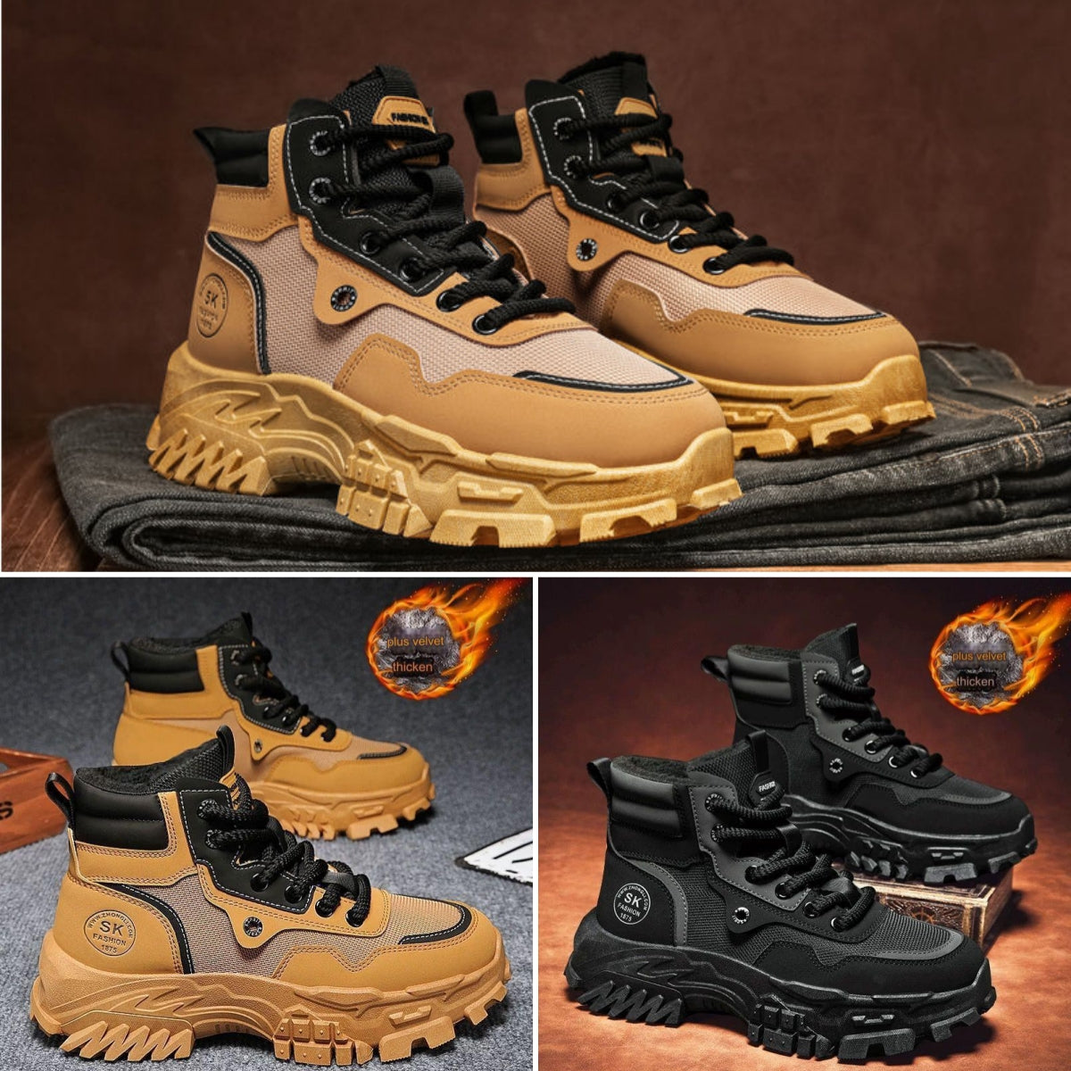 【39-44】Winter acolchada y engrosada deportes y ocio botas de nieve.