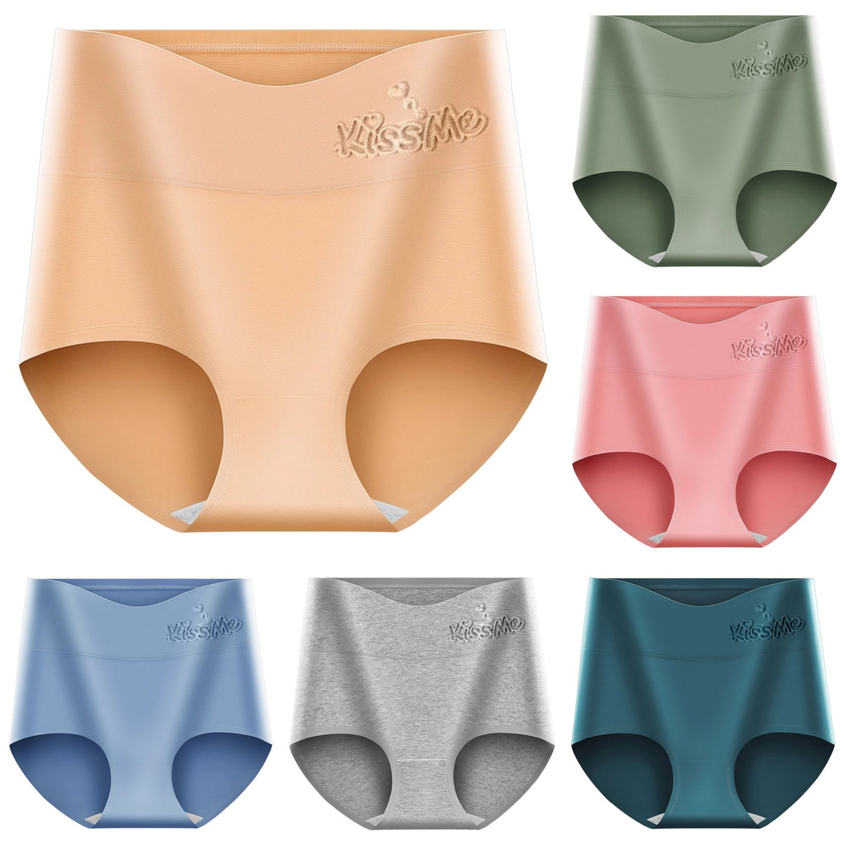 💖【🔥6 unidades por 29 EUR】Bragas de cintura alta con efecto realce de glúteos, confeccionadas en algodón de la más alta calidad ✨️ (45-105 kg)