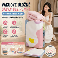 【5-dielna sada】 Veľké, stlačiteľné vákuové úložné vrecko: nevyžaduje pumpičku, je nepriepustné a ideálne na úsporu miesta v kufri a doma