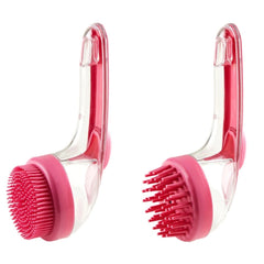 【2 piezas】📢📢¡50% de descuento! ⏰Cepillo de baño para mascotas con mango largo y dispensador de champú