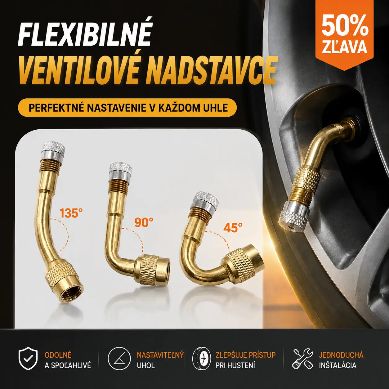 🔥2 sady: 45°+90°+135°🔥Predĺženie nafukovacej trysky z čistej mosadze