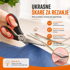✂️ Višenamjenske škare za rezanje s cik-cak oštricom – za tkaninu, papir i rukotvorine 🧵