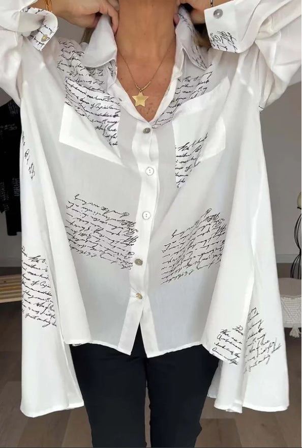 ¡Destaca con Estilo! Camisa de Manga Larga con Estampado de Moda para Mujer