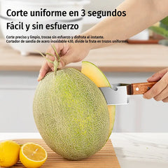 🔥2 unidades🍉Cortador de sandía multifuncional de acero inoxidable — diseño triangular con función para abrir tapas de botellas✂️