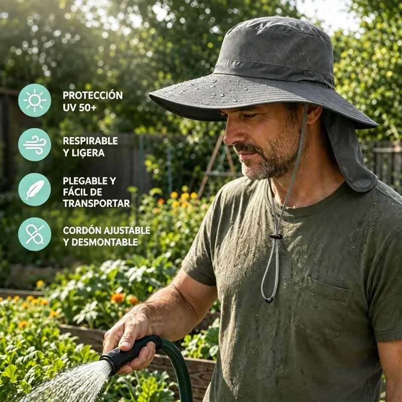 🧢🌿 Sombrero Pescador de Ala Ancha – Ligero, Transpirable y con Protección UV para Senderismo y Pesca ☀️🏔️