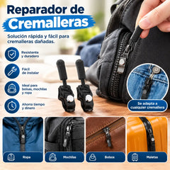 🔥（40 piezas）🎁Reparador de cremalleras universal: cabezal extraíble para una reparación rápida y sencilla de la cremallera.