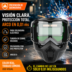 🔥😎Protector facial desmontable con atenuación totalmente automática