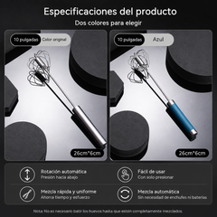 23€【 Conjunto de 2 piezas】Batidor de huevos semiautomático de acero inoxidable
