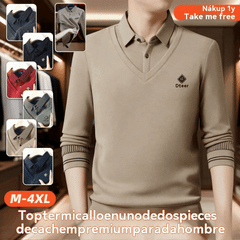 👔Predaj na konci roka🔥【M-4XL】Mužský prémiový kašmírový dvojdielny teplý top všetko v jednom