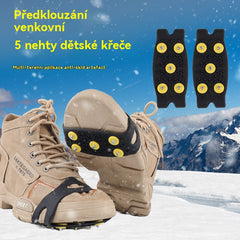 ❄️¡Compra 1 y llévate 1 gratis! 🔥Polainas de crampones antideslizantes invisibles de cinco dientes, adecuadas para caminar en la nieve en invierno, montañismo, escalada en roca y actividades en hielo.