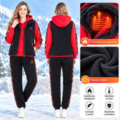 🔥【pantalón + suéter + chaqueta】Nuevo conjunto deportivo y casual de otoño/invierno 2026, acolchado y grueso.