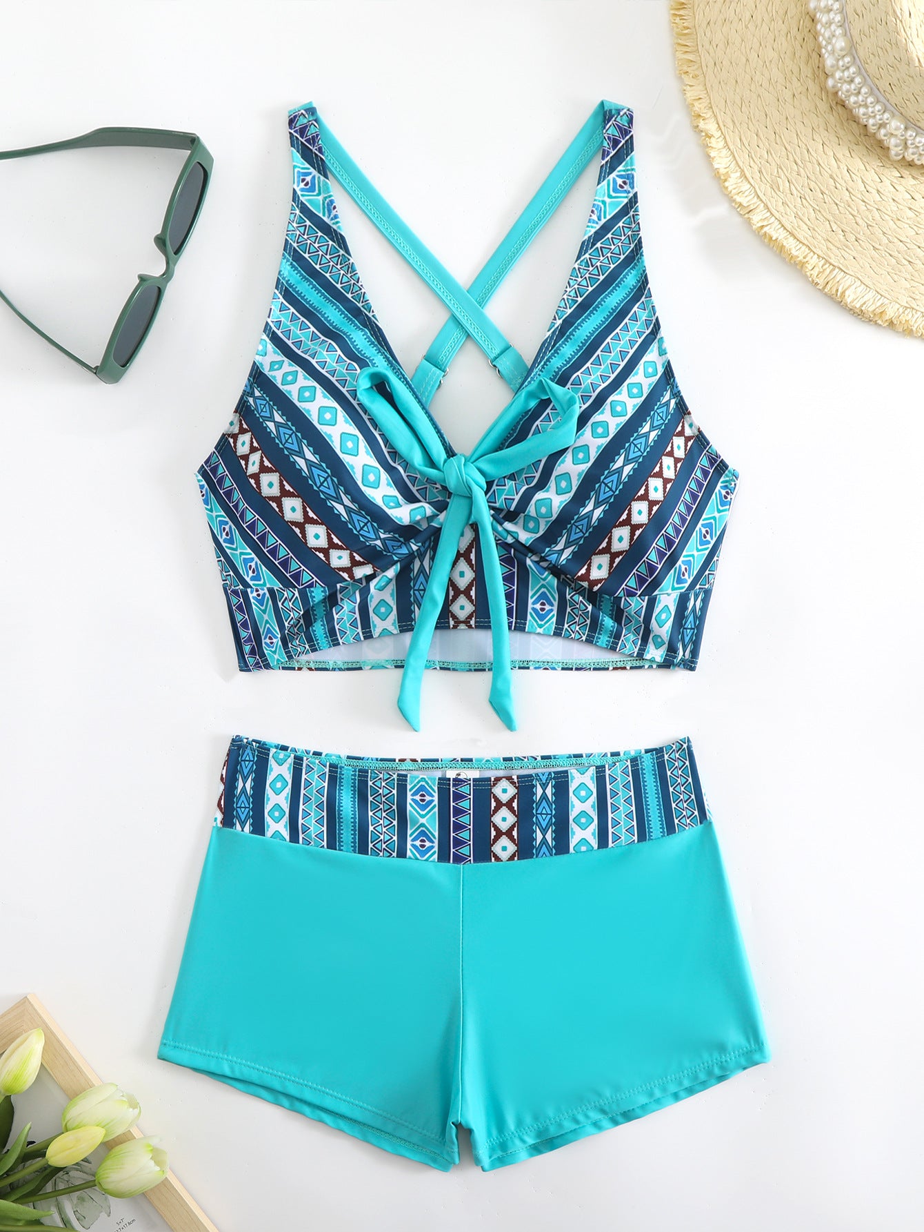🏊‍👙【39%OFF】🌴 Traje de baño elegante con estampado de talla grande