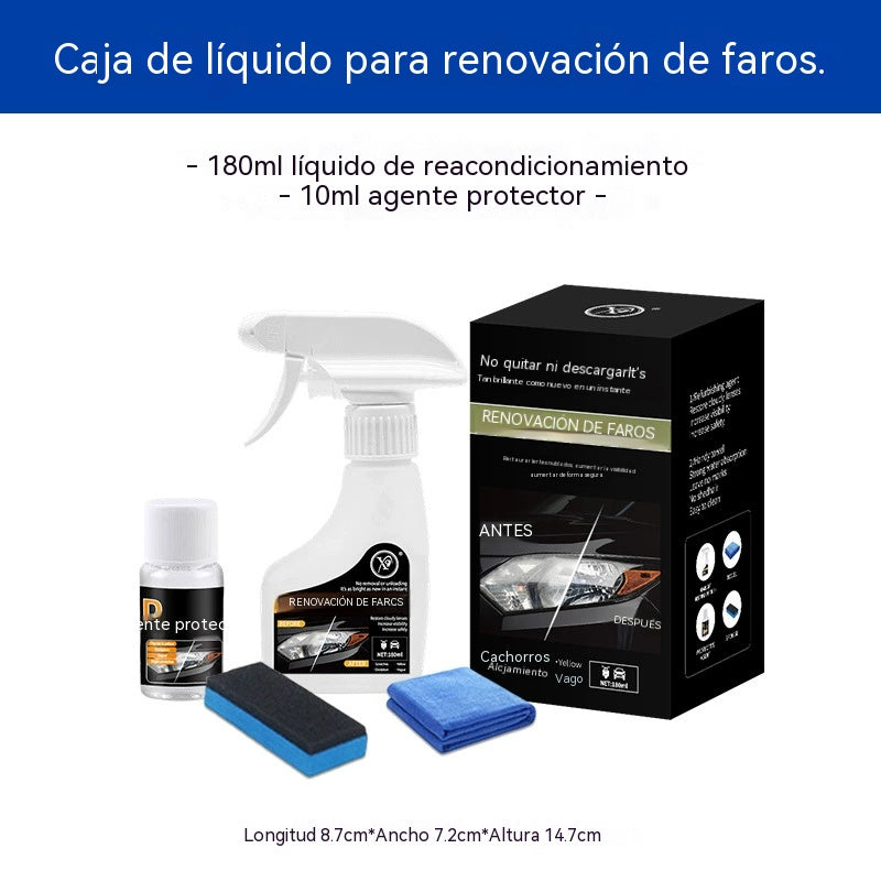 🚗💡Agente restaurador de faros de coche 180 ml + líquido de recubrimiento cerámico 10 ml