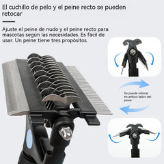 Peine multifuncional 3 en 1 para desenredar el pelo de mascotas, peine para eliminar el pelo de perros y gatos.