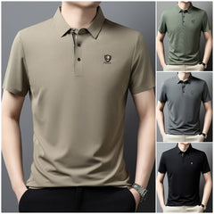 🔥 Venta por tiempo limitado 🔥【M-4XL】Verano Nuevo polo casual con solapa de media manga de seda helada