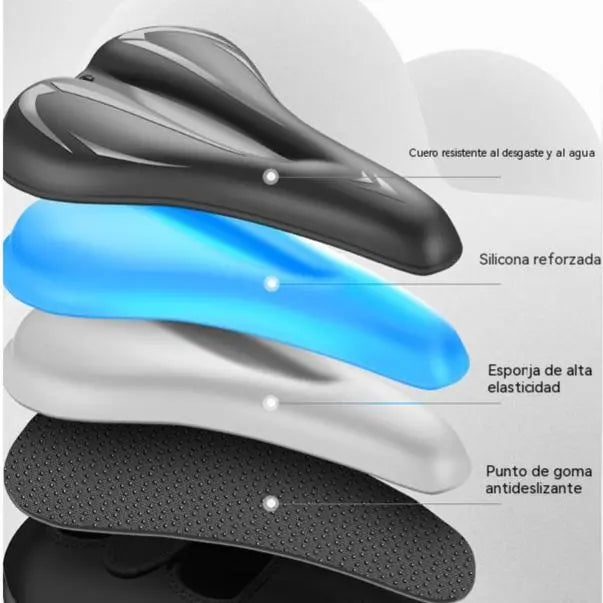 🚲Funda para sillín de bicicleta de montaña, fabricada en cuero de silicona grueso e impermeable, ultrasuave.