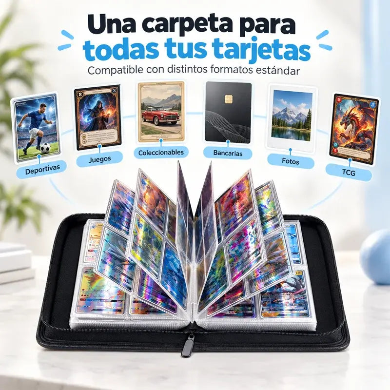 📸✨ Álbum de Tarjetas Coleccionables con Cremallera | Estuche Portátil de Hojas Sueltas para Fotos y Tarjetas | Organizador de Recuerdos 🎴