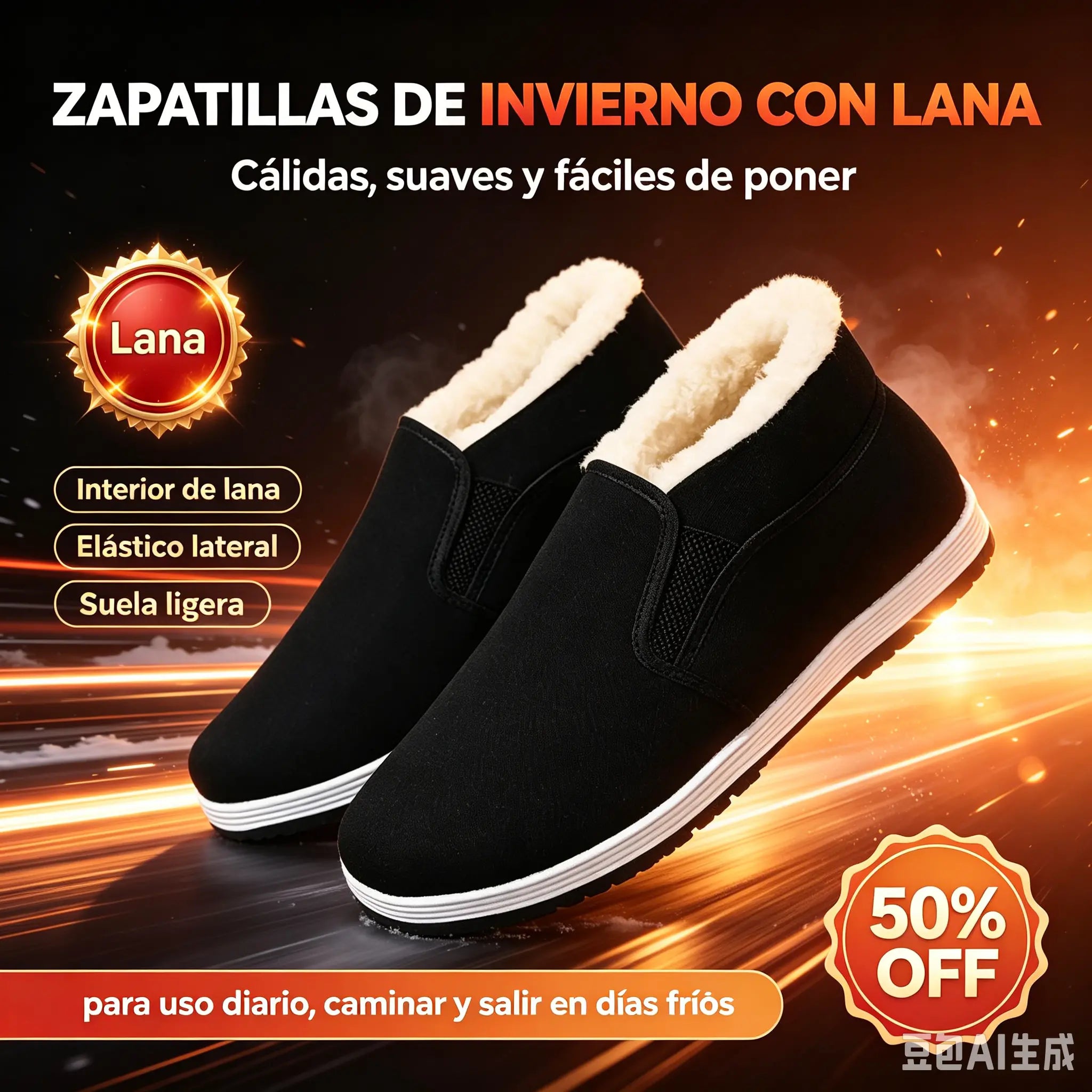 🔥【39-44】Nuevos zapatos de algodón cálidos de terciopelo de otoño e invierno antideslizantes