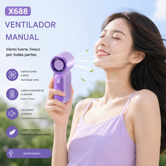 🔥✨【Compra 1 y llévate 1 gratis】💨Ventilador pequeño portátil, duradero y fácil de usar con alta velocidad❄️