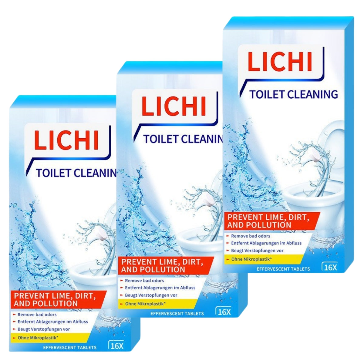 【3 cajas (48 comprimidos en total)】✨ Potente espuma limpiadora para inodoros: elimina rápida y eficazmente la suciedad, los olores y la cal, ¡dejando su inodoro fresco y limpio!