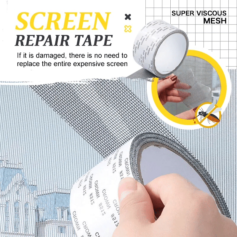 Paquete de 3 (🔥🔥Oferta de último día - Compre 1 y obtenga 2 gratis) Reparación de vidrio de pantalla subsidiada - Pantalla de reparación de puerta de aluminio - Cinta de reparación repelente de mosquitos - Agujeros