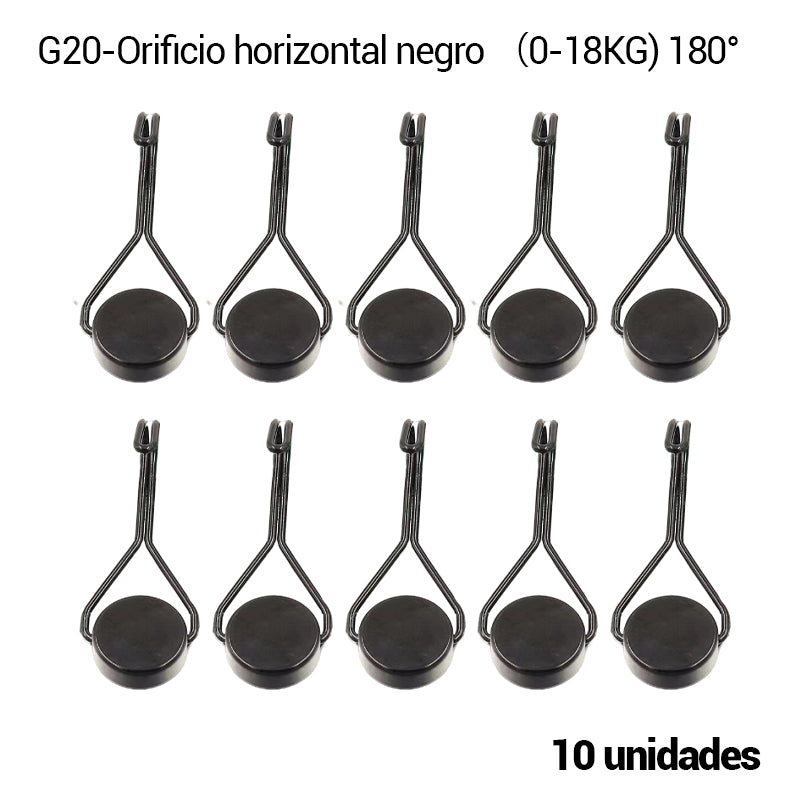 【10 piezas】Gancho metálico magnético sin necesidad de taladrar, capacidad de carga máxima de 18 kg.