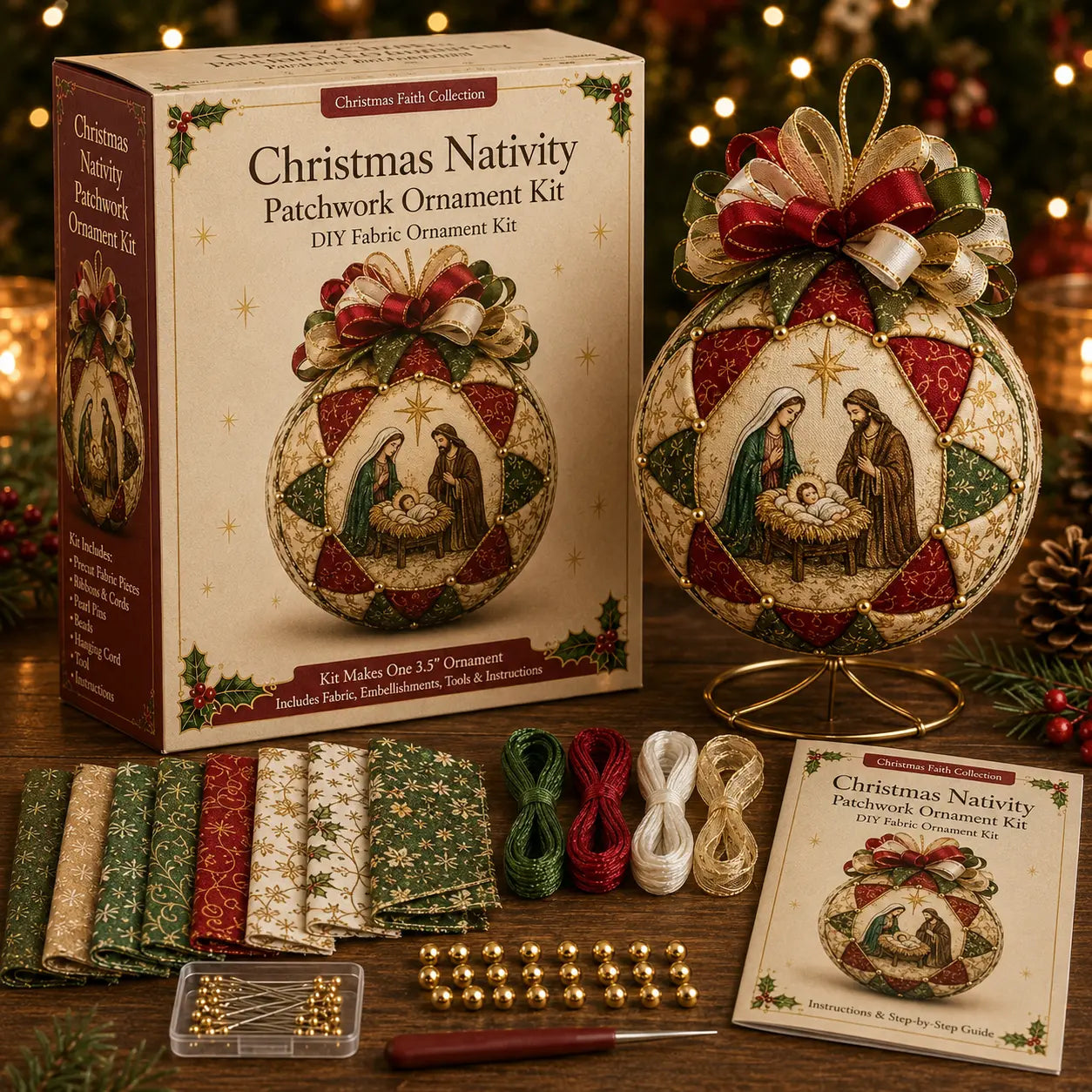 🎄✨ ¡Especial de Navidad! Kit de decoración navideña de patchwork para el Nacimiento de Jesús: ¡crea exquisitos recuerdos hechos a mano! 🎁🙏