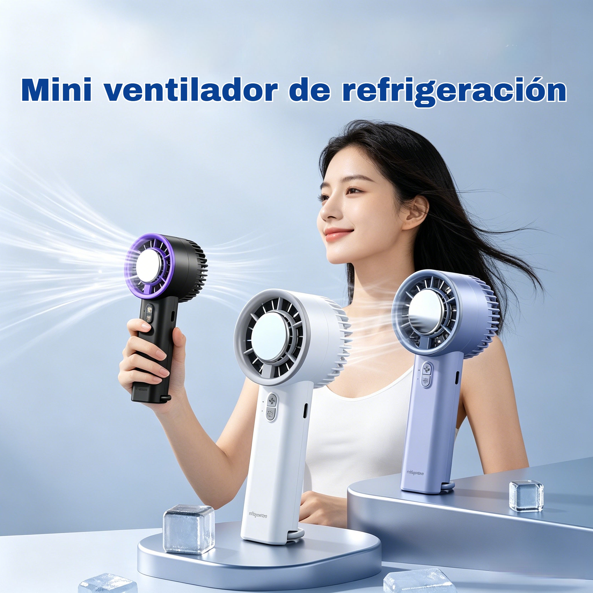 🔥【Oferta por tiempo limitado】❄️Mini ventilador de mano con refrigeración por semiconductor