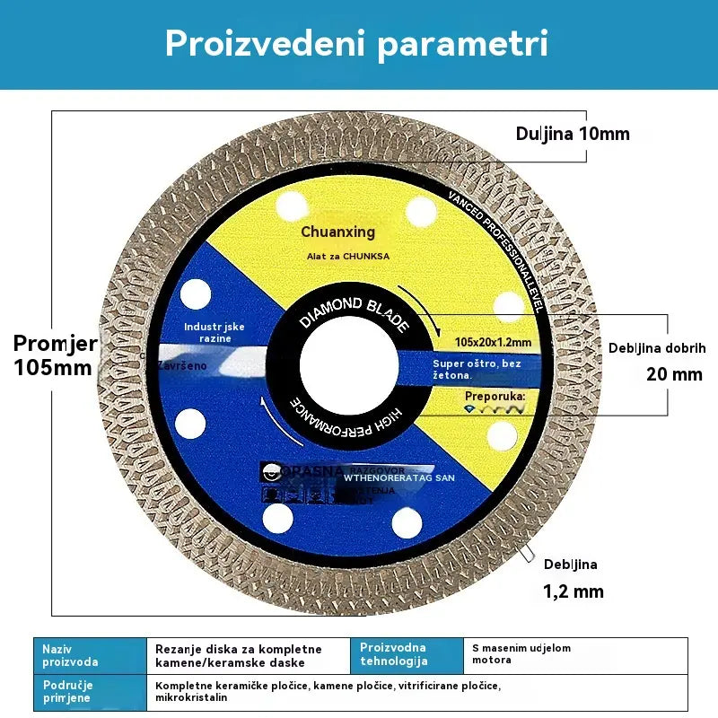 🔥【3 komada】Ploče za rezanje kamenih pločica, vitrificiranih pločica i keramike bez prašine