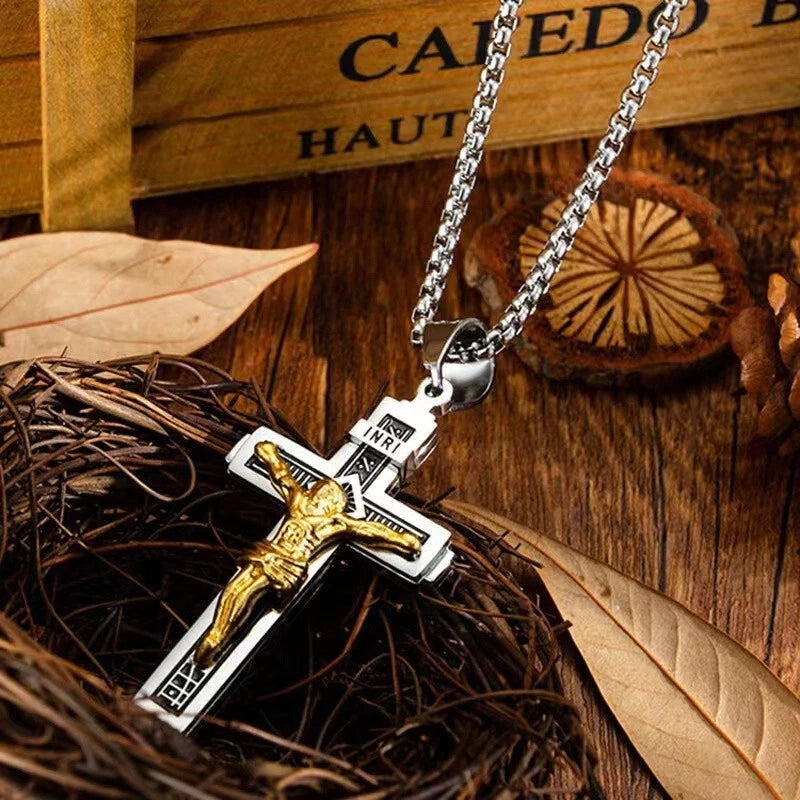 ✨【Oferta por tiempo limitado】✝️Collar con cruz de Jesús---✝️Esta cruz es un símbolo de Jesucristo.