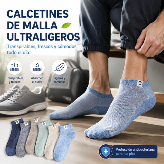 🔥10 pares⚡🧦 Calcetines transpirables antibacterianos y antiolor para hombre