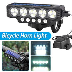 🚲💡Faro solar para bicicleta con carga USB y altavoz, 900 lúmenes, luz nocturna de larga duración para ciclismo