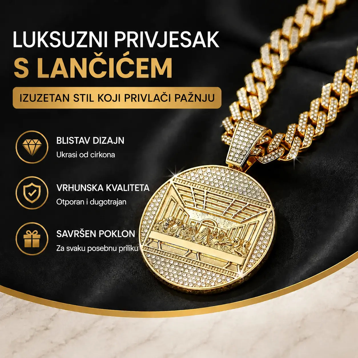 📢📢50% popusta!! ✨ Blistavi kubanski privjesak | Trenutačno podignite svoj stil na višu razinu💎