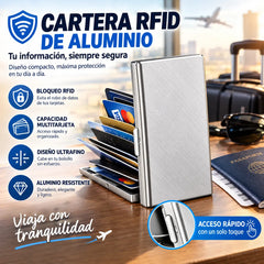 🛡️✨ Tarjetero Metálico de Acero Inoxidable con Protección RFID – Cartera de Tarjetas Antidesmagnética, Pequeña y Portátil 💳