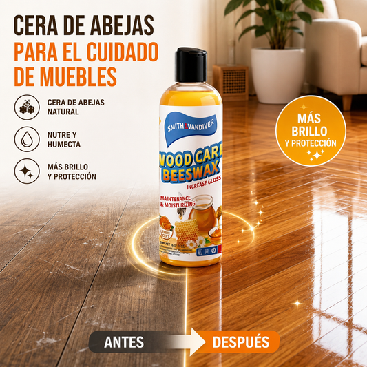 🔥Oferta por tiempo limitado✨Crema de cera de abeja natural de alta eficacia para pulir y limpiar madera.