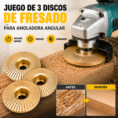 ⚙️🧰【3 piezas】Disco multifuncional para dar forma a la lijadora angular para madera