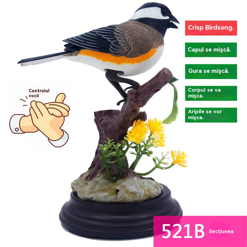 🦜🐦🐦【Ventas calientes recientes】Adornos de pájaros creativos, lindos y controlados por voz para decoración de escritorio de habitación.