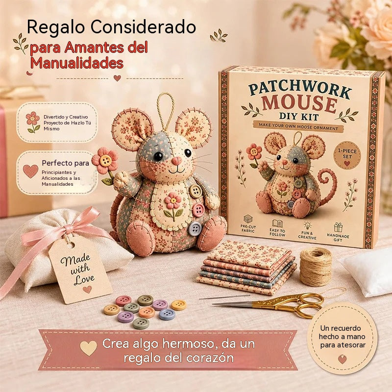 💥⏰50% de descuento🧵 Exquisito kit de costura DIY para ratón de patchwork