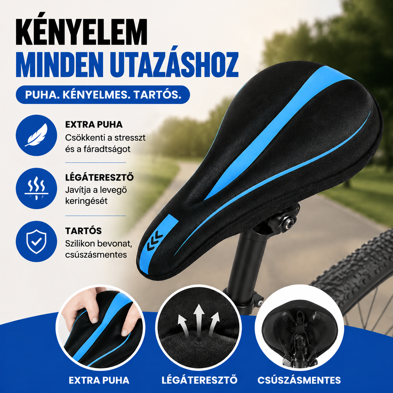 🔥 Utolsó nap, 50% kedvezmény! Szilikon kerékpárüléshuzatok: maximális kényelem és teljes körű védelem.