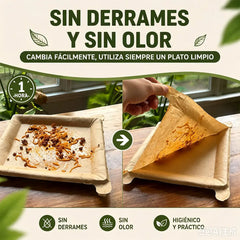 🍽️ 【¡Compra 1 y llévate 1 gratis! (40 artículos en total)】🌱Platos Desechables Biodegradables Peel Plate | Antiadherentes Impermeables Sin Lavado para Exterior y Hogar✨