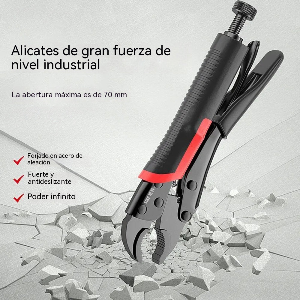 Alicates de fuerza ajustable, abrazaderas multifuncionales, alicates de presión de grado industrial.