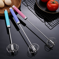 25€【 Conjunto de 3 piezas】Batidor de huevos semiautomático de acero inoxidable