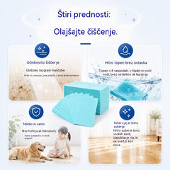 💦🏡【3 pakiranja, skupaj 90 listov】Vodotopni robčki za čiščenje tal